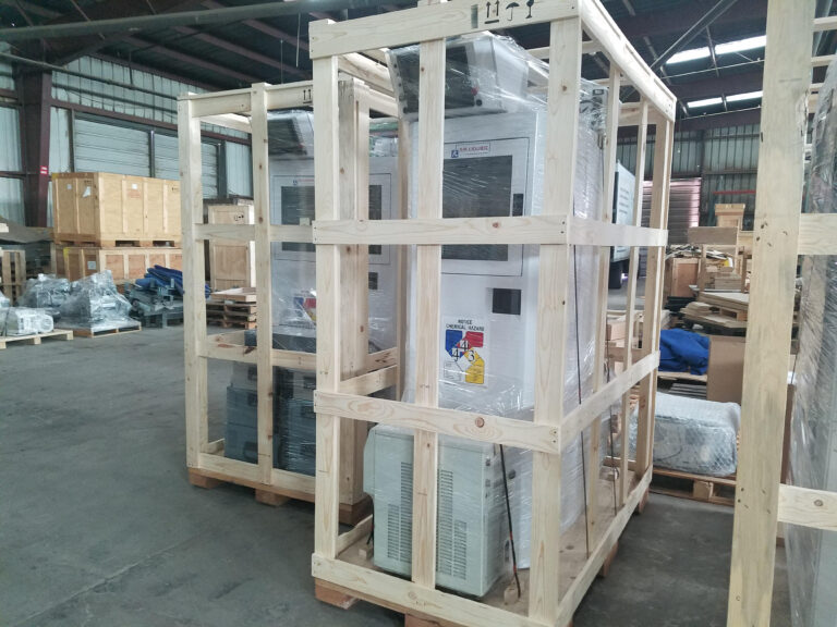 Specialized wooden frame for shipping machinery